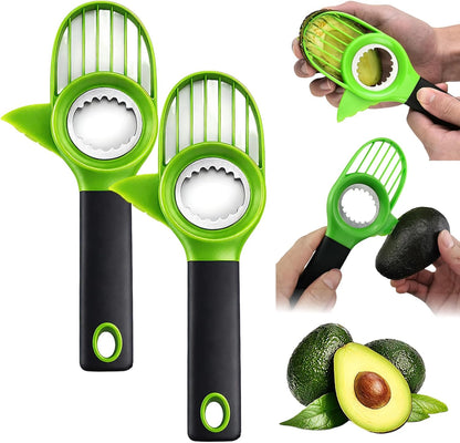 3-in-1 Avocado Slicer Tool, Multi-Function Splitter Pitter Cutter, Silicone Comfort-Grip Handle Avocado Peeler for Kitchen (1PC)