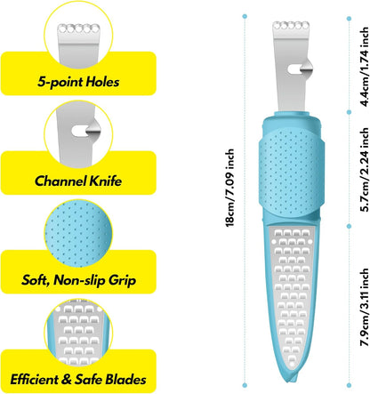 Rainspire Lemon Zester Tool with Channel Knife, Stainless Steel Citrus Zester Tool, Lemon Peeler, Zesters for Kitchen, Ultra Sharp 2-in-1 Tool Easily Creates Citrus Zest (Black)