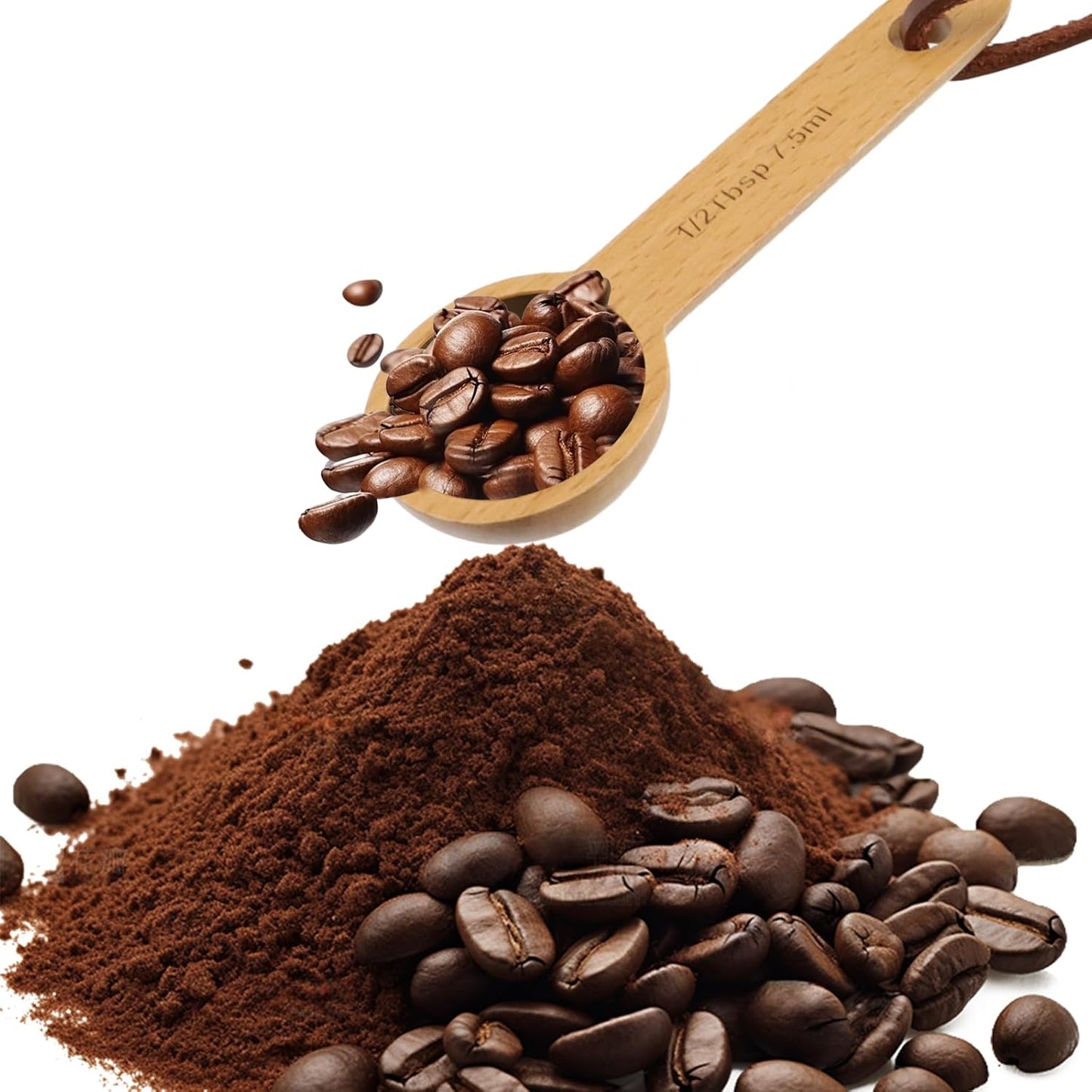 30ml Wood Measuring Spoon and Scoop Wooden Tablespoon 30ml Measuring Scoop 2 TBSP Retro Coffee Spoons for Dry Ingredients Ground Tea Spice (Wood Color, 2TBSP)