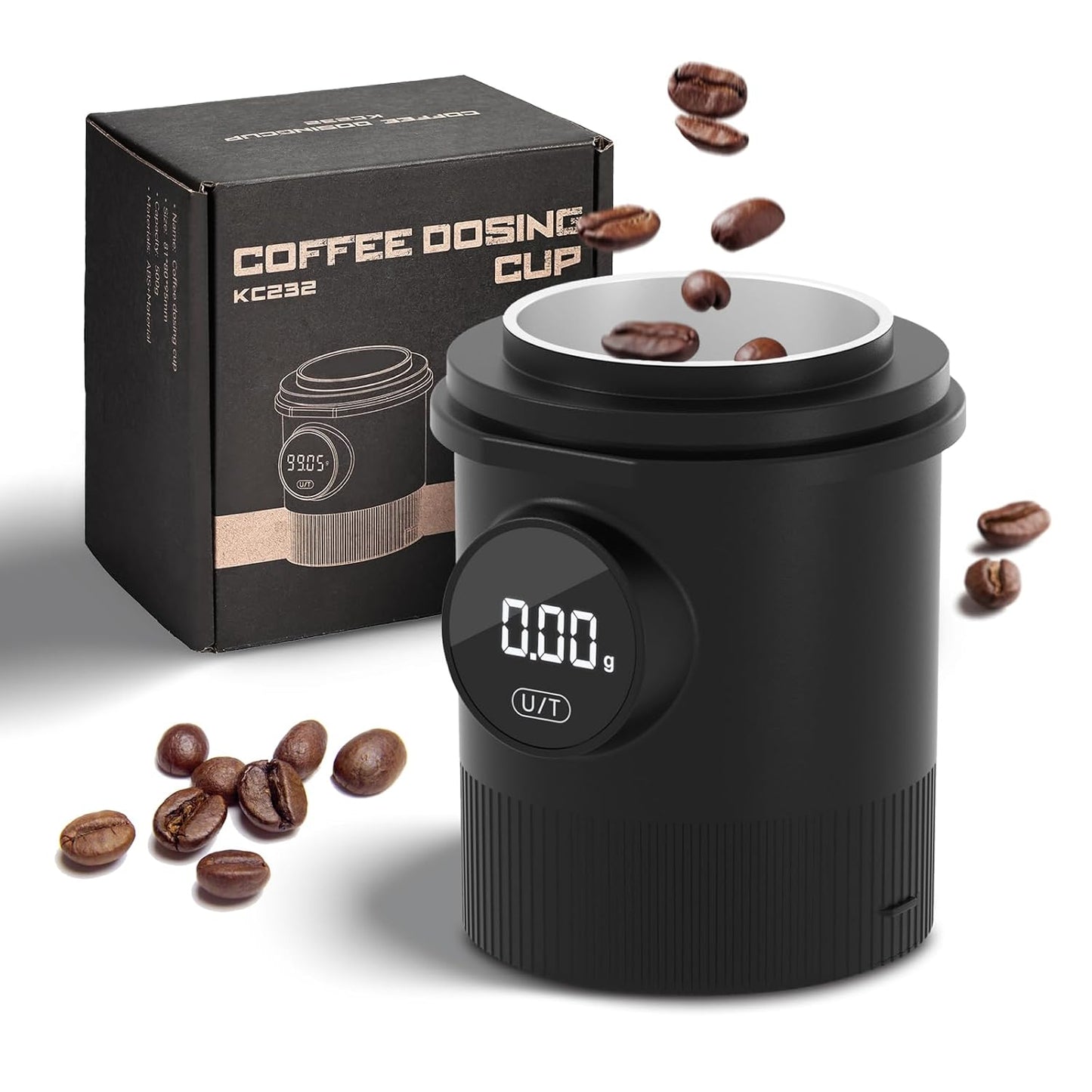 Coffee Scale, Espresso Scale, Weigh Digital Kitchen Scale with Timer, 2kg/0.1g Rechargeable Scale, Ratios & Flow Rate Display, Barista-Grade for Pour-Over, Espresso, French Press – Black