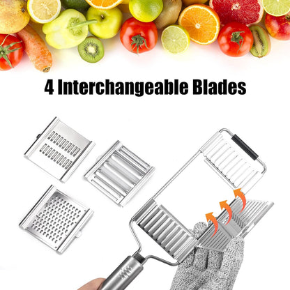 Cheese Grater Handheld: 4 in 1 Professional Stainless Steel Cheese Graters for Kitchen Grater/Peeler/Slicer - Cucumber Slicer for Cheese, Chocolate, Galic, Vegetable, Fruit, Kitchen Gadgets