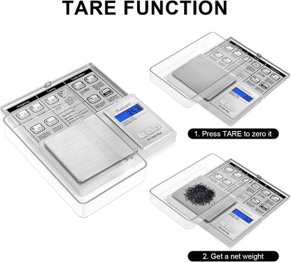 Fuzion Digital Pocket Gram Scale 1000g/0.1g, Small Digital Scales Grams Ounces Grains, Herb Scale, Jewelry Scale, Portable Travel Food Scale