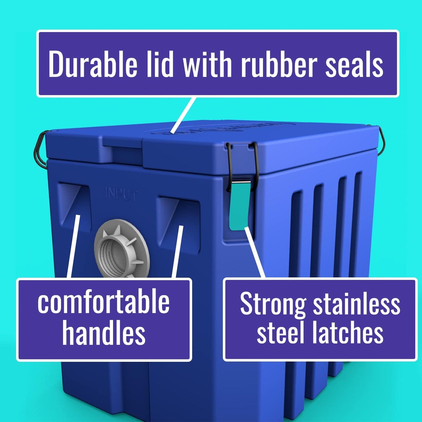 BESEDER Grease Trap Interceptor plastic 10 GPM (20 lb Capacity) Commercial Kitchen