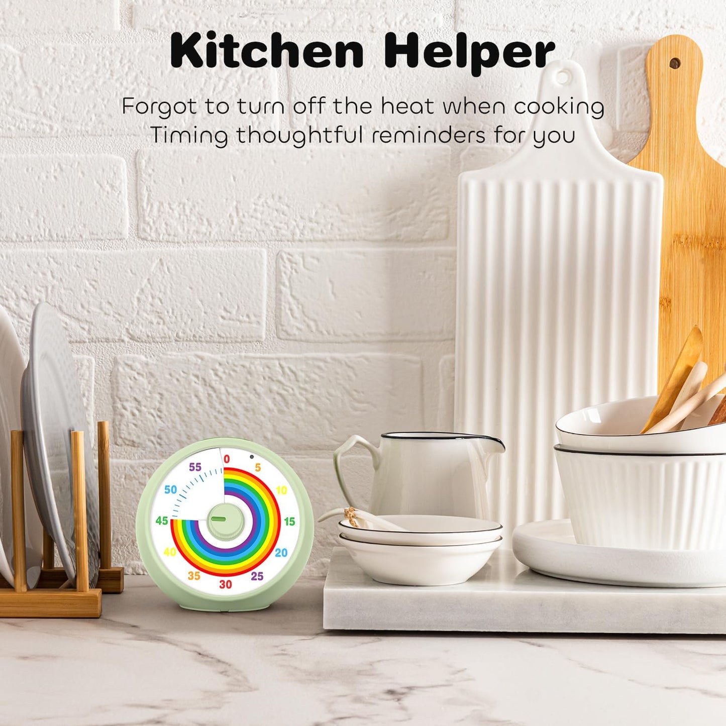 Visual Timer for Kids, 60-Minute Countdown for Classroom Office Kitchen, Desk Timer Kids Time Management Tools with Silent Operation, Pomodoro Timer Rainbow Pattern Purple
