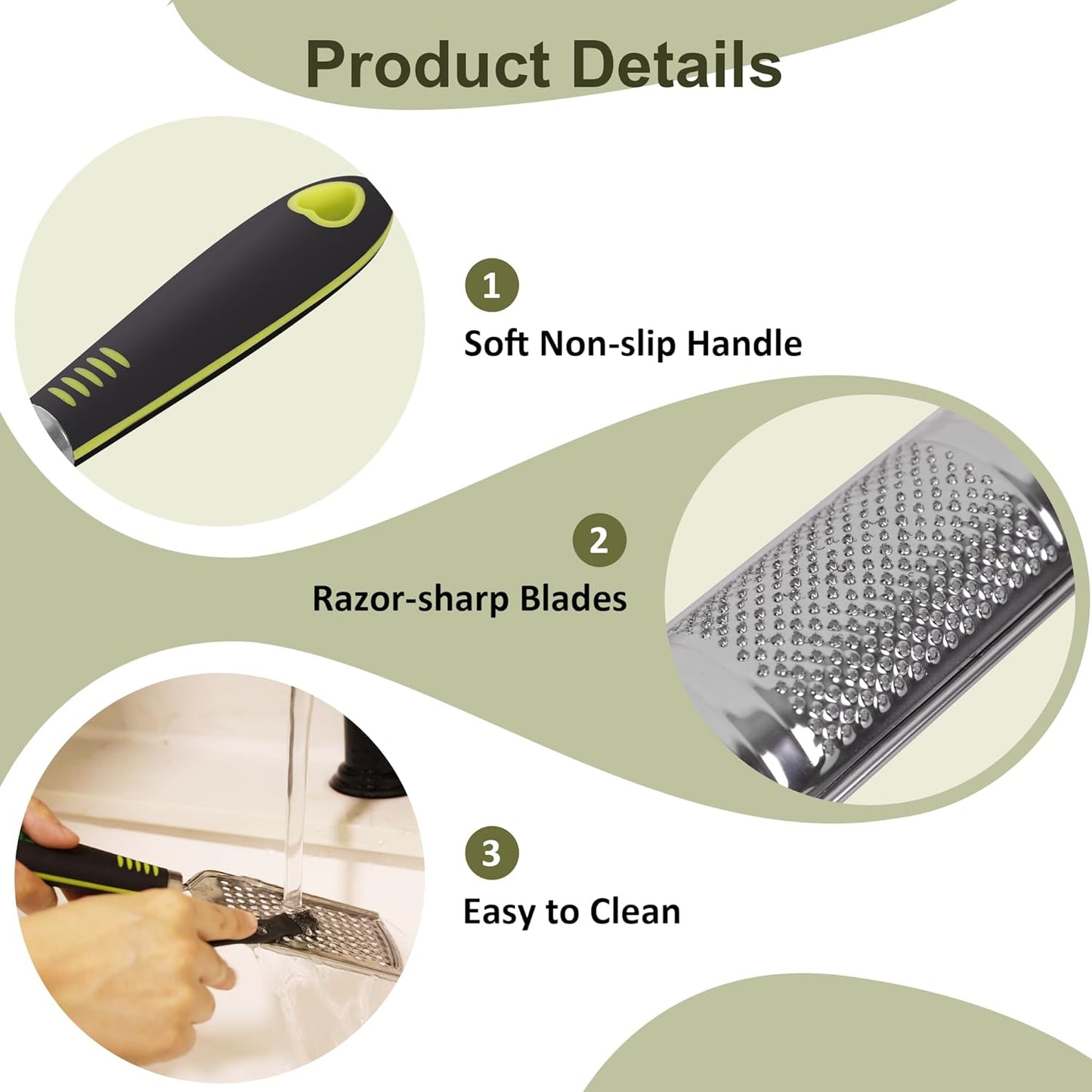 Handheld Cheese Graters with Cleaning Brush Stainless Steel Vegetable Grater with Wood Handle Multifunctional Kitchen Food Shredder for Chocolate Butter Nuts Ginger (Wooden Handle) By beardo decor