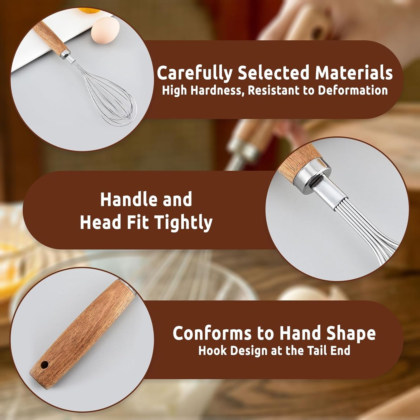 Mini Small Whisks Tool for Cooking,Stainless Steel Metal Dough Hand Whisk Egg Beater