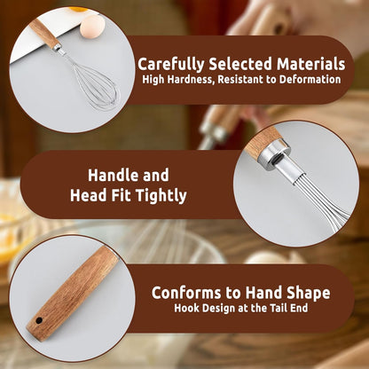 Mini Small Whisks Tool for Cooking,Stainless Steel Metal Dough Hand Whisk Egg Beater