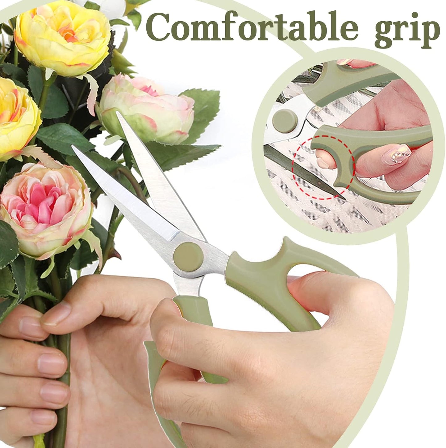 3 Pcs Garden Scissors Floral Shears,Professional Floral Scissors with Comfortable Grip Handle,Premium Garden Pruning Shears for Plants Trimming and Fruit Picking Trimming,Pink