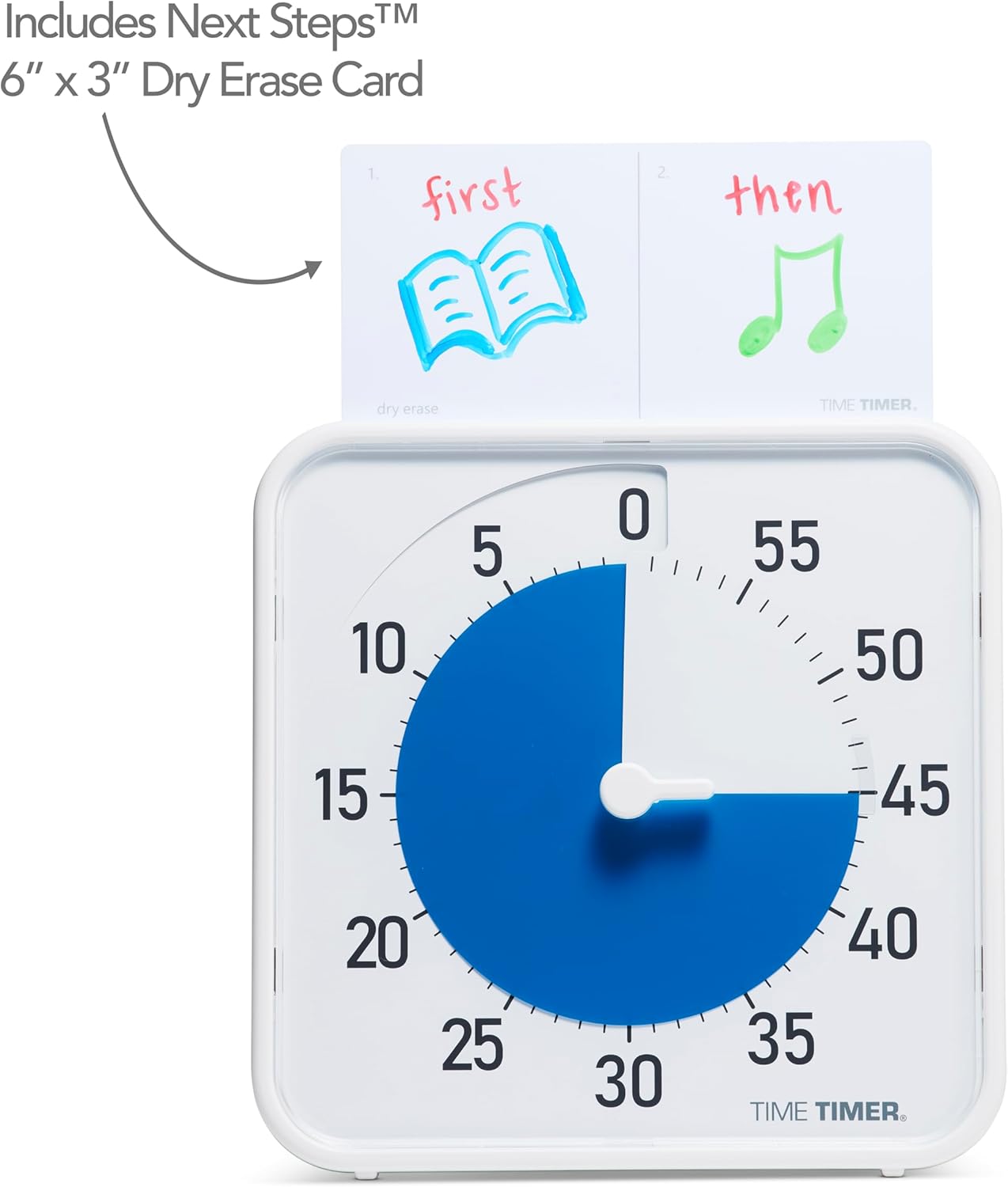 TIME TIMER 8 inch Visual Timer - 60 Minute Kids Desk Countdown Clock with Dry Erase Activity Card, Also Magnetic - for Kids Classroom, Homeschooling Study Tool, Task Reminder, Home and Kitchen Timer