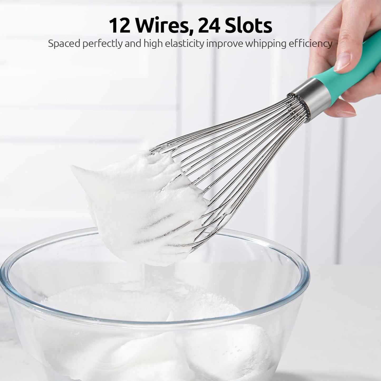 U-Taste 7" Mini Whisk for Cooking: 18/8 Stainless Steel Small Metal Kitchen Wisk, Tiny Hand Mixing Tool for Coffee, Egg, Sauce, 6-Wires Compact Head for Baking, Beating in Bowl, Mug, Jar (Set of 2)