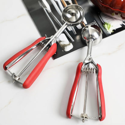 Ice Cream Scoop, 18/8 Stainless Steel Cookie Scoop, Cookie Scoops for Baking, 2 Tbsp/ 30 ml/ 1 oz Cookie Dough Scoop, Ice Cream Scooper with Trigger Release, Cookie Scooper for Baking