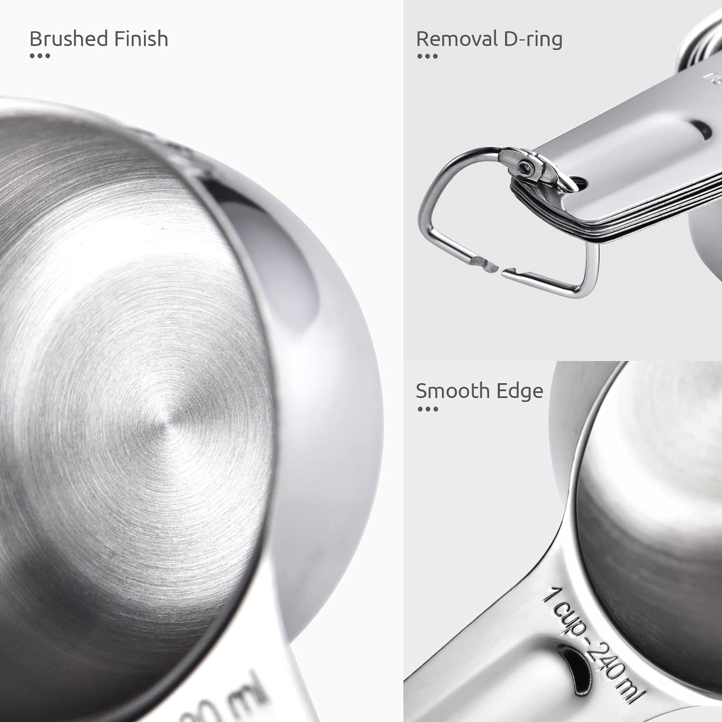 Measuring Cups, U-Taste Magnetic Measuring Cups and Spoons Set of 13 in 18/8 Stainless Steel: 7 Measuring Cups and 5 Measuring Spoons with 1 Professional Magnetic Measurement Conversion Chart