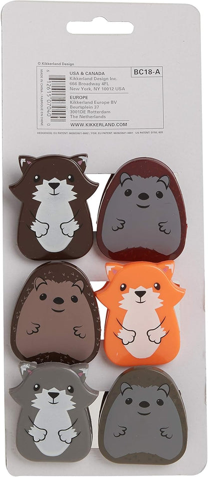 Kikkerland Woodlands Bag Clip, Set of 6