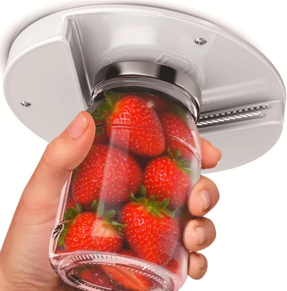 Under Cabinet Jar Opener for Seniors & Arthritis – Self-Adjusts to All Lids 0.6"-4.7", One-Hand Effortless Jar Opener for Weak Hands, Under Mount Kitchen Gadget with Screws