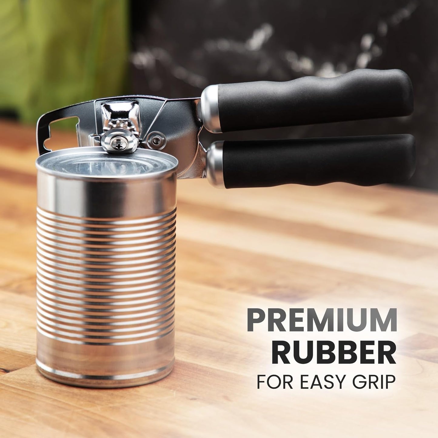 Zulay Kitchen Heavy Duty Stainless Steel Can Opener Manual with Bottle Opener - Rust Proof Manual Can Opener With Turn Knob & Comfy Soft Grip Handles - Cherry Red - Colors B