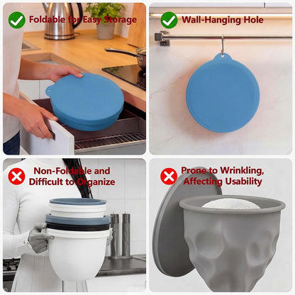 3 Pack Silicone Bowl Liners with Lids for KitchenAid 5QT Tilt Head Mixer, Collapsible Food-Grade Bowl Inserts, Thick Heat/Cold Resistant Silicone Mixing Bowl Liners