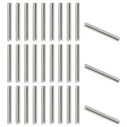 PATIKIL Slotted Spring Pin, 50 Pcs 1/8" x 3/4" (3.2mm x 20mm) 304 Stainless Steel Split Roll Pins Spring Dowel for Home Improvement Automotive Machine Repair, Silver - Colors A