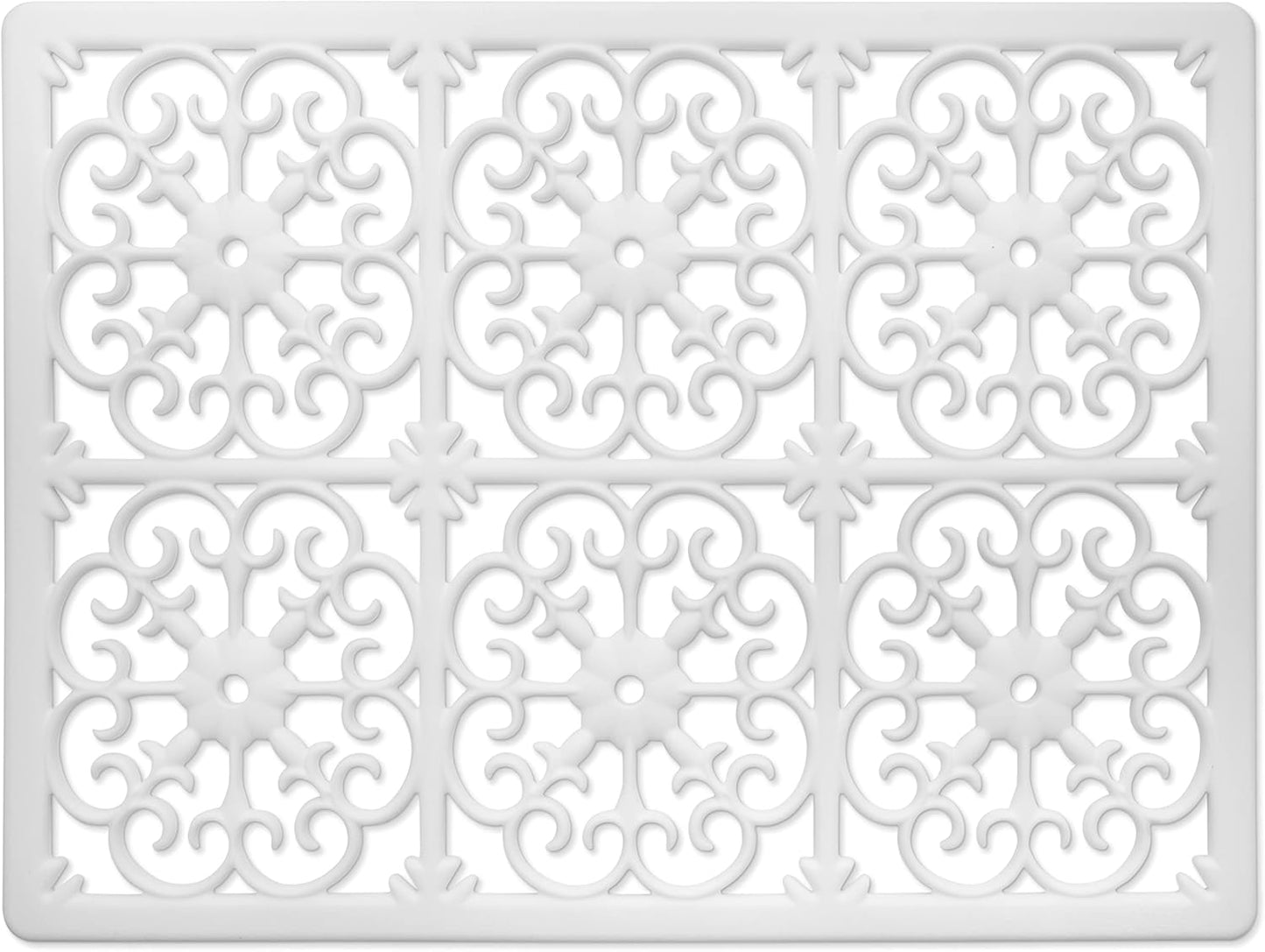 GASARÉ, Extra Large, Thick, Silicone Trivet for Hot Dishes, Pots, and Pans, Heat Resistant Mat for Countertop, Hot Pad for Kitchen, Easy to Clean, 16 x 12 x 3/8 Inches, White