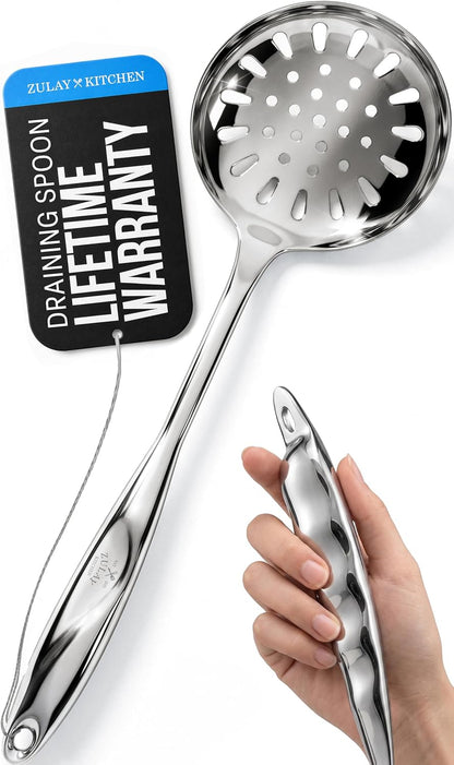 Zulay Kitchen Stainless Steel Spatula - 14.8” Heat-Resistant Metal Slotted Turner for Cooking, Frying & Grilling - Durable, Rust-Proof & Dishwasher Safe Kitchen Utensil for Everyday Use