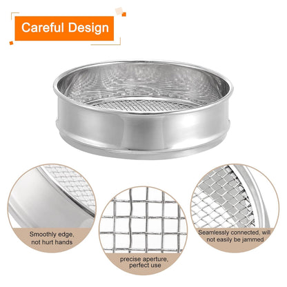PATIKIL 35 Mesh Lab Sieve, 8" Diameter Test Sieve 304 Stainless Steel Wire Cloth (0.5mm) for Industrial Laboratory