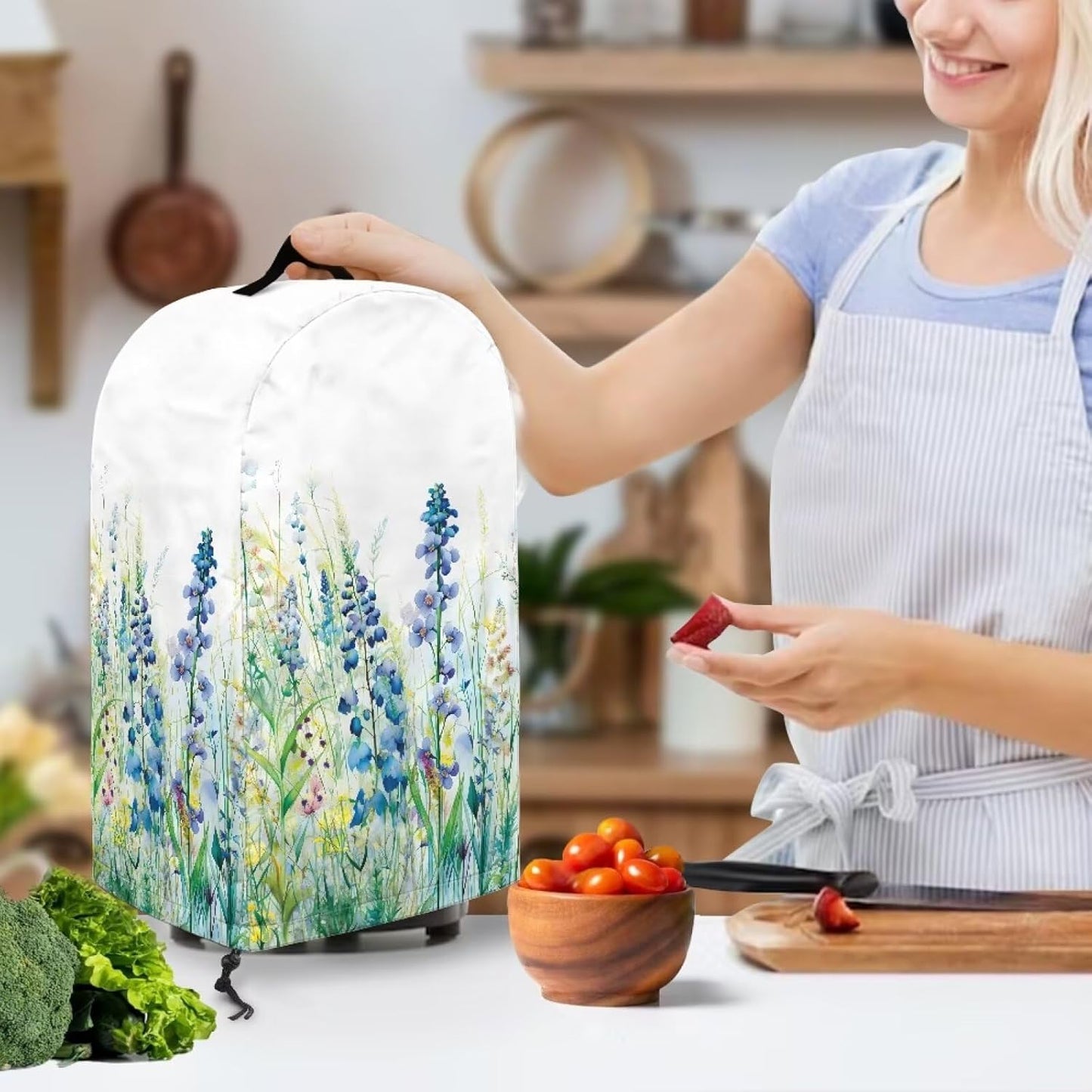 Coffee Pastry Blender Dust Cover with Drawstring Field Stand Mixer or Coffee Maker Cover Anti Fingerprint Polyester Appliance for Home Kitchen Decor