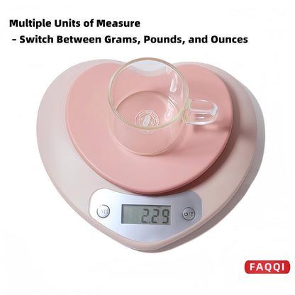 Cute Kitchen Scale, Digital Food Scale with LCD Display, 11 lb (5kg) Capacity, 0.03 oz (1g) Precision for Baking and Cooking (Pink)