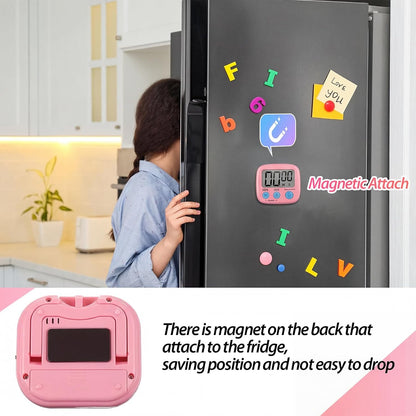 Weewooday 24 Pcs Small Digital Kitchen Timer Magnetic Back and Switch Minute Second Count up Countdown Big LCD Display Loud Alarm for Teacher Cooking Baking (Colorful)