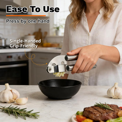 Stainless Steel Garlic Press,Thickened Garlic Crusher,Ergonomically Designed Handle for Effortless Garlic Paste Preparation, Comfortable Grip, Easy to Clean,Rustproofing