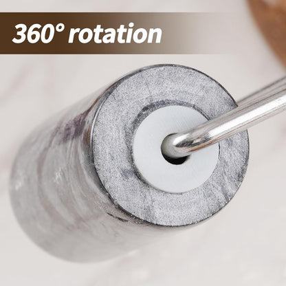 Small Marble Rolling Pin Pizza Roller with Dough Scraper Cutter, Marble Roller Non-Stick T-Type, For Cake Baking Tortilla Fudge Pizza Cookies and Other Kitchen Baking Cooking(White)