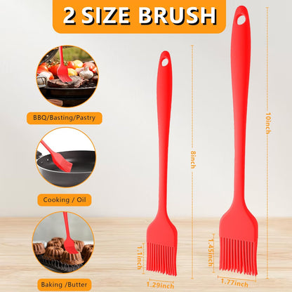 Silicone Basting Brush Set, 4 Piece Heat Resistant 446°F Kitchen Pastry Brushes for Cooking, Baking & BBQ, TRADYX Oil Butter Sauce Brush, One Piece Design, Easy Clean, Dishwasher Safe