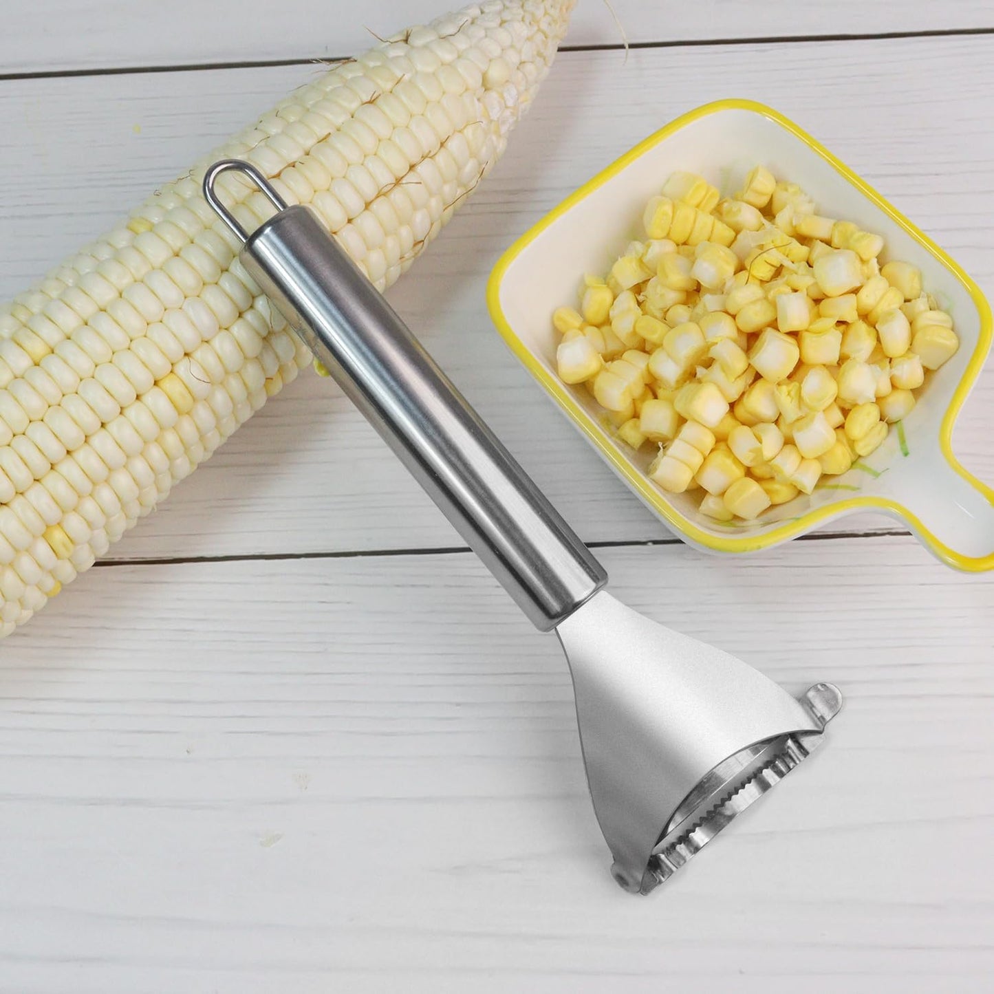 Corn Peeler,304 Stainless Steel Corn Stripper Corn Kernel Remover Tool
