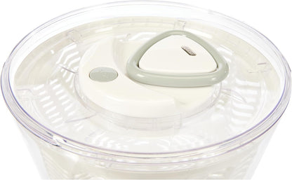 Zyliss Easy Spin 2 Salad Spinner, Large 6L Capacity, White, Unique AquaVent™ Technology, Retractable Cord and Brake System, Non-Slip Base, Easy Cleaning, Plastic