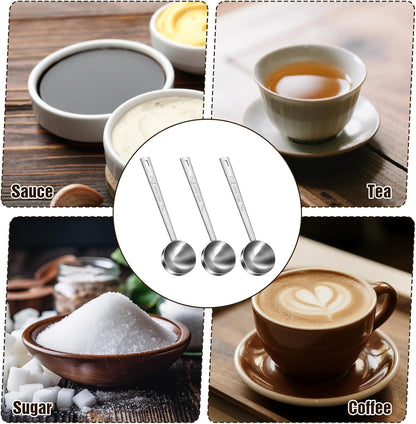 8 Pcs 2 Tablespoon Scoop,Long Handle Coffee Scoops 30 ml Stainless Steel Coffee Spoons Set Two tbsp for Milk Fruit Powder, Loose Tea Dry, Spice Jar, Cooking Baking, and Other Dry Goods