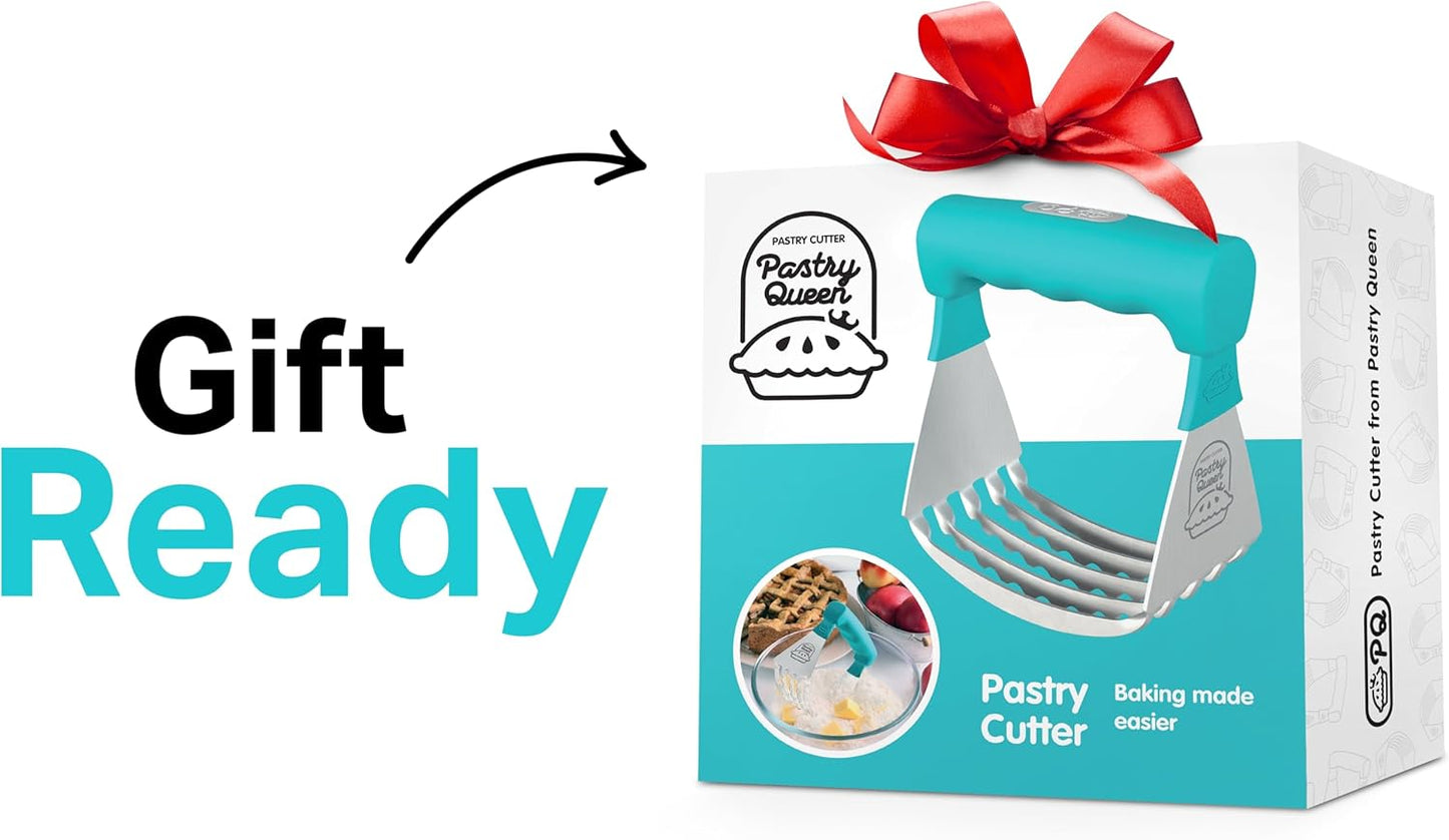 Pastry Cutter Tool - Heavy Duty Stainless Steel Pastry Blender, Comfortable Handle, Dishwasher Safe, Perfect Flaky Pie Crust & Biscuits - Blue
