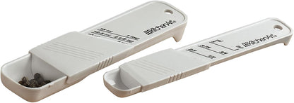 KitchenArt Adjust-A-Teaspoon And Adjust-A-Tablespoon Set, Plastic, 2-Piece, White,9 x 3.5 x 0.75 inches