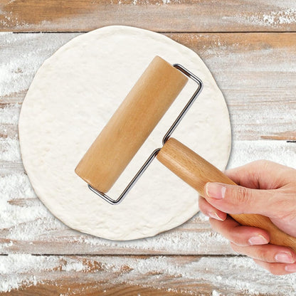 Small Rolling Pin, Pizza Dough Roller, Non Stick Wood Pastry Roller, Kitchen Wooden Rolling Pins for Baking Cooking Cookie Bread Tortilla Dumpling Fondant Clay (Style 2)