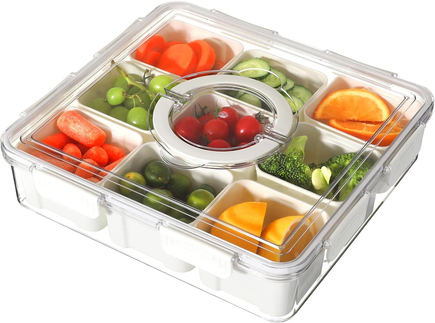 Taiuloo Airtight Fruit Storage Containers for Fridge with Lid & Handle, BPA-Free Snack Box Container with 4 Removable Colanders, Berry Vegetable Fresh Produce Saver, Clear Refrigerator Organizer Bins