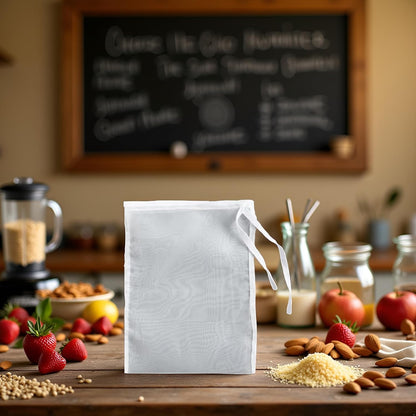 1Pc Nut Milk Cheese Bag Reusable Fine Mesh Cheesecloth Bags For Straining Almond Soy Milk Strainer For Cold Brew Coffee Tea Beer Juice Fine Filter Nylon Mesh Cheese Cloth, Colanders and Food Strainers