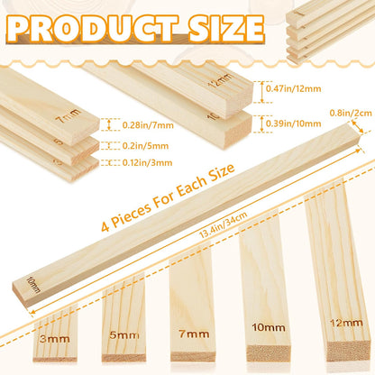Sasylvia 10 Pcs Pottery Rolling Pin Guides Wood Teaching Rolling Mud Stick Guide Set Polymer Clay Depth Guide Pottery Tools Clay Mudboard Tools (5 Size,Wood Color)