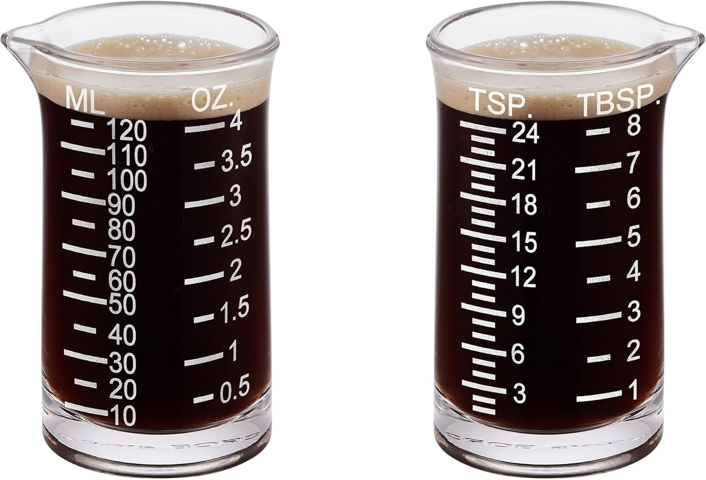 Ackers 4 Oz Glass Measuring Cup,Borosilicate Shot Glass with V-Shaped Spout-Black Line