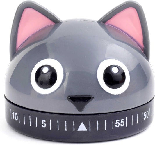 Kikkerland Cat Kitchen Timer in Grey