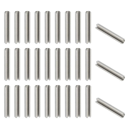 PATIKIL Slotted Spring Pin, 50 Pcs 1/8" x 3/4" (3.2mm x 20mm) 304 Stainless Steel Split Roll Pins Spring Dowel for Home Improvement Automotive Machine Repair, Silver - Colors A