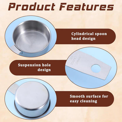 2 Pcs 1/8 Cup (30ml, 1oz) Measuring Cup, Stainless Steel Measuring Scoop Coffee Scoops Small Metal Measure Cups Tablespoon for Wet and Dry Ingredients, Metric and US Measurement, Dishwasher Safe