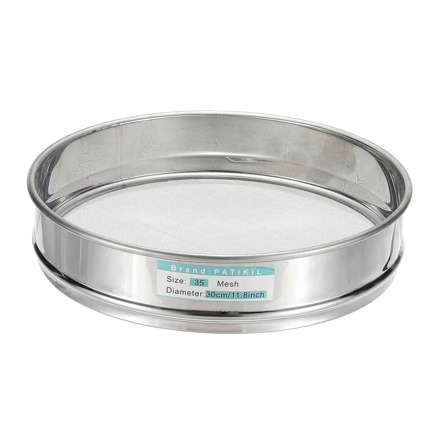 PATIKIL 10 Mesh(2mm) Lab Sieve, 11.8"(30cm) Diameter Sifting Screen 304 Stainless Steel Wire Cloth Fine Mesh Sieve for Industrial Laboratory Home Soil Sifter Dry Sift Screens Hash
