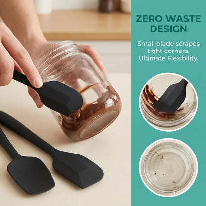 3 Pcs Silicone Spatula,Food Grade Rubber Spatula, Spatulas Silicone Heat Resistant, Used for Baking, Cooking, non Stick, Dishwasher Safe, BPA Free