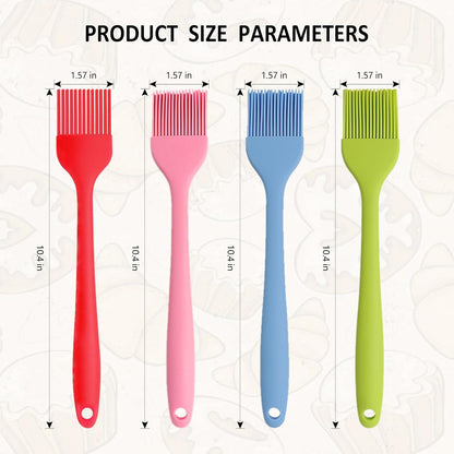 NileHome 600°F Heat Resistant Silicone Basting Brushes, Cooking Brushes for Food BPA Free Pastry Brush Spread Oil Butter Sauce for BBQ Grill Baking Kitchen Cooking Dishwasher Safe(4 Pack)