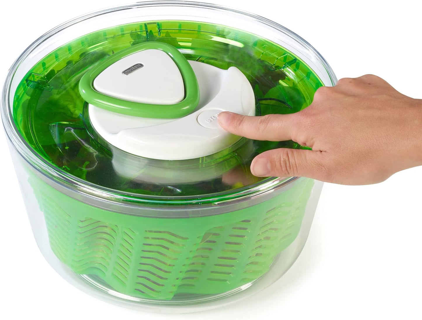 Zyliss Easy Spin 2 Salad Spinner, Large 6L Capacity, White, Unique AquaVent™ Technology, Retractable Cord and Brake System, Non-Slip Base, Easy Cleaning, Plastic