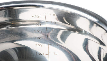Stainless Steel Mixing Bowls with Lids and Non Slip Bases (Set of 5, Red)