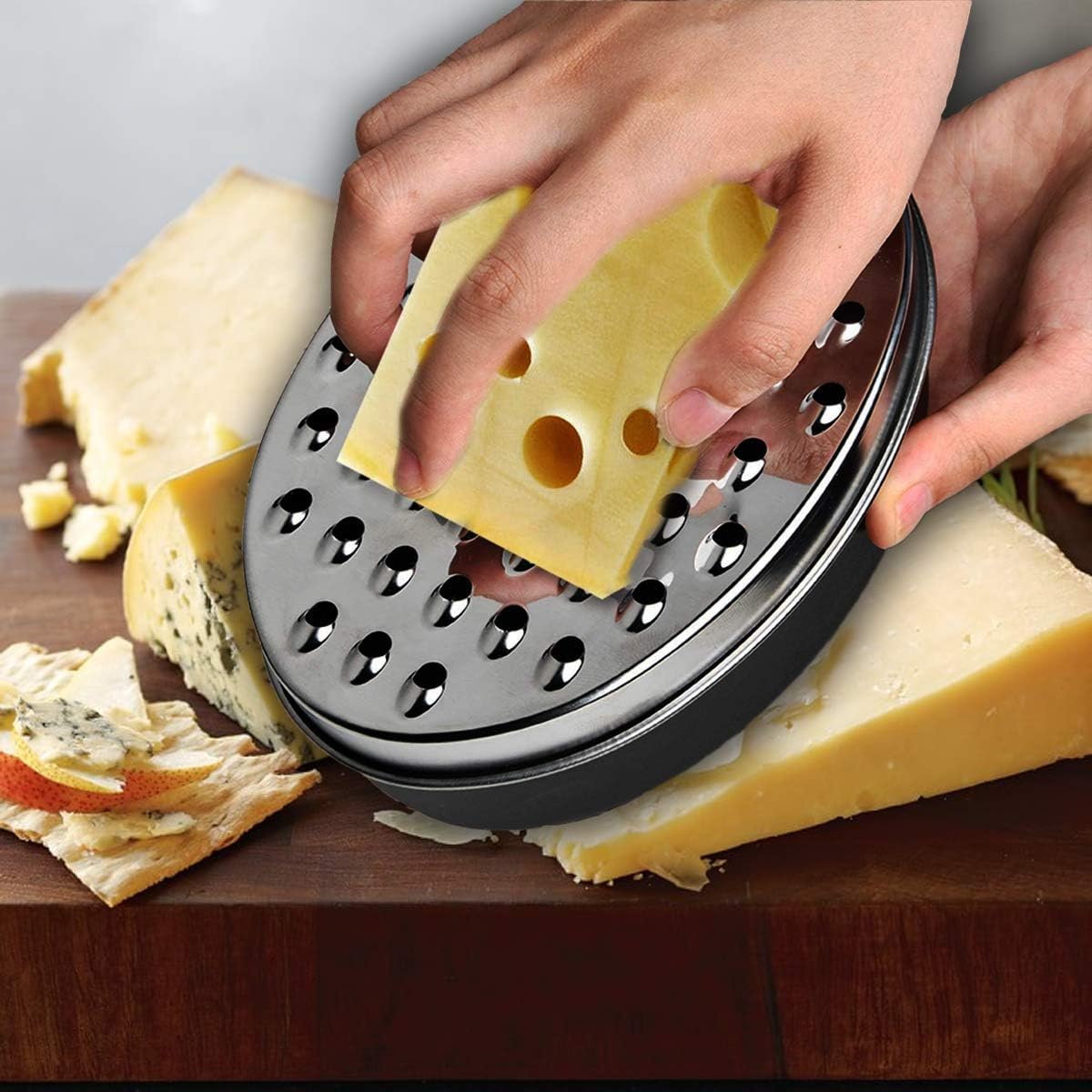Cheese Grater Citrus Lemon Zester with Food Storage Container & Lid - Perfect For Hard Parmesan Or Soft Cheddar Cheeses, Ginger, Vegetables, Butter, Chocolate & Nutmeg (Red)