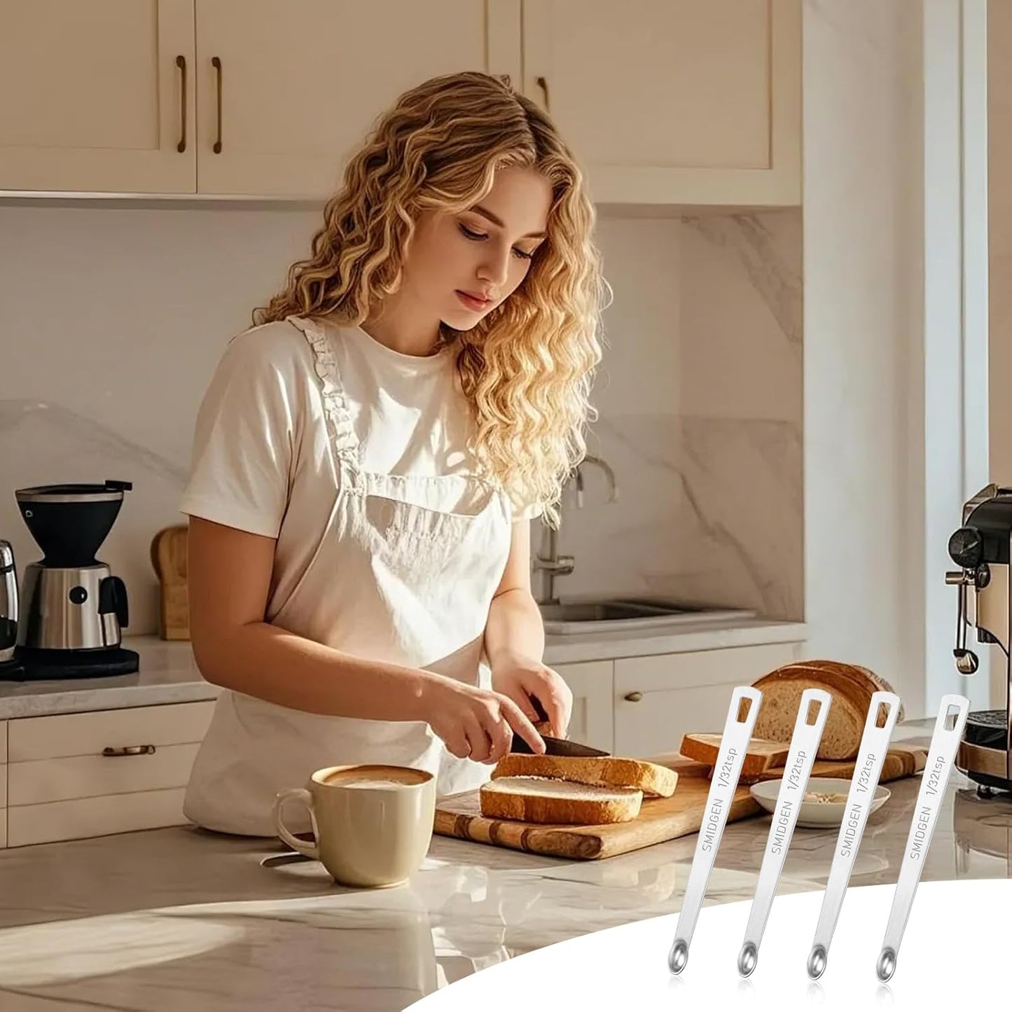 4 PCS 1/4 Teaspoon Scoop Mini Scoop Stainless Steel Mini Spoon Coffee Scoops Measuring Single Small 1/4 Teaspoon Measuring Spoon for Coffee, Tea (Silver)